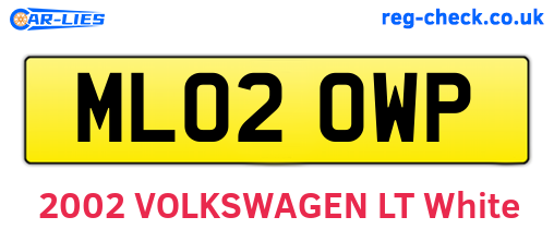 ML02OWP are the vehicle registration plates.