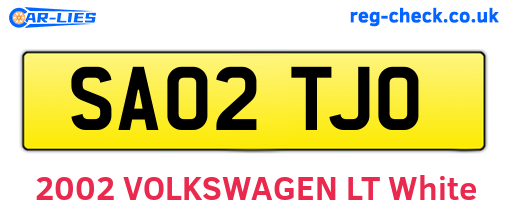 SA02TJO are the vehicle registration plates.