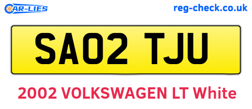 SA02TJU are the vehicle registration plates.