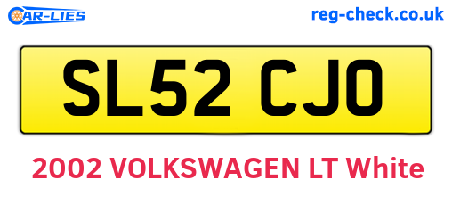 SL52CJO are the vehicle registration plates.