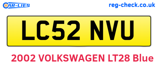 LC52NVU are the vehicle registration plates.