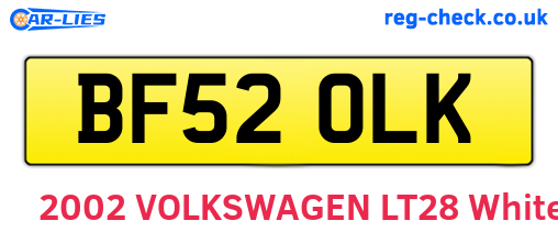 BF52OLK are the vehicle registration plates.
