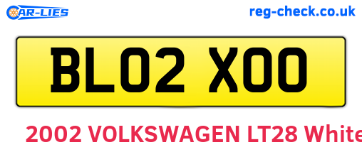 BL02XOO are the vehicle registration plates.