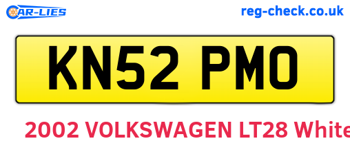 KN52PMO are the vehicle registration plates.