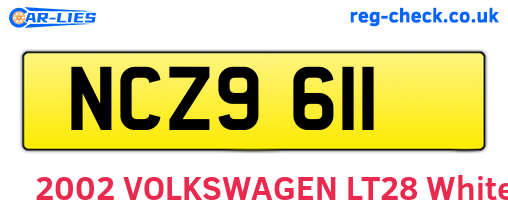 NCZ9611 are the vehicle registration plates.