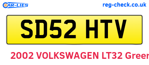 SD52HTV are the vehicle registration plates.