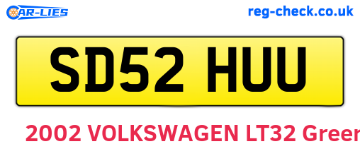 SD52HUU are the vehicle registration plates.