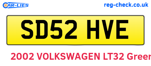 SD52HVE are the vehicle registration plates.