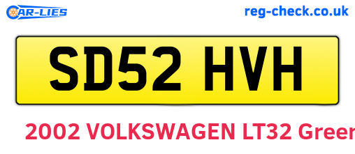 SD52HVH are the vehicle registration plates.