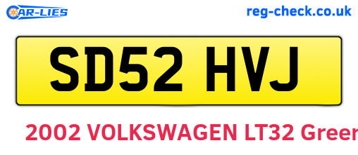 SD52HVJ are the vehicle registration plates.
