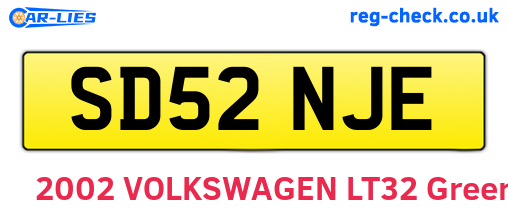 SD52NJE are the vehicle registration plates.