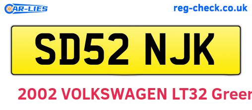 SD52NJK are the vehicle registration plates.