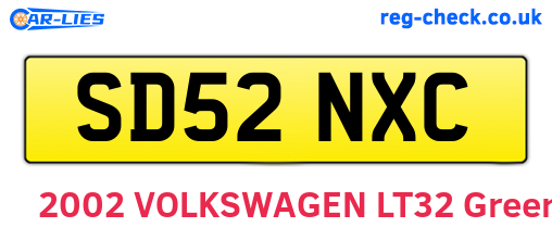 SD52NXC are the vehicle registration plates.