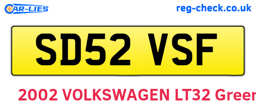 SD52VSF are the vehicle registration plates.