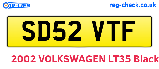 SD52VTF are the vehicle registration plates.
