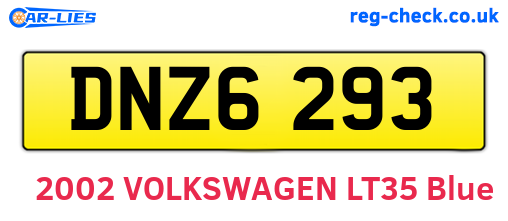 DNZ6293 are the vehicle registration plates.