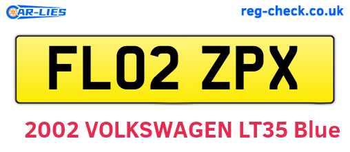 FL02ZPX are the vehicle registration plates.
