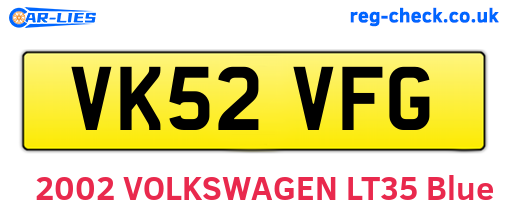 VK52VFG are the vehicle registration plates.