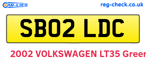 SB02LDC are the vehicle registration plates.