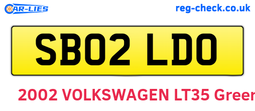SB02LDO are the vehicle registration plates.