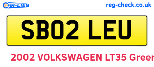 SB02LEU are the vehicle registration plates.