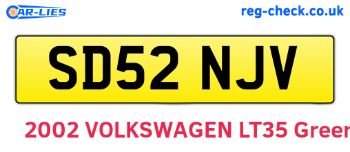 SD52NJV are the vehicle registration plates.