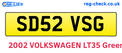 SD52VSG are the vehicle registration plates.