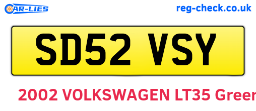 SD52VSY are the vehicle registration plates.