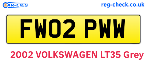 FW02PWW are the vehicle registration plates.