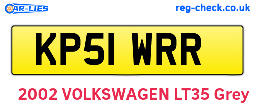 KP51WRR are the vehicle registration plates.