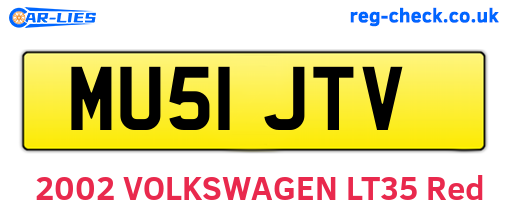 MU51JTV are the vehicle registration plates.