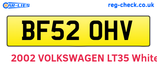 BF52OHV are the vehicle registration plates.