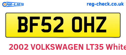 BF52OHZ are the vehicle registration plates.