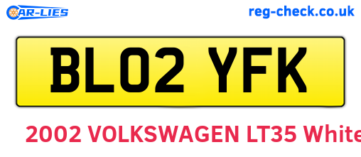BL02YFK are the vehicle registration plates.