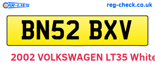 BN52BXV are the vehicle registration plates.