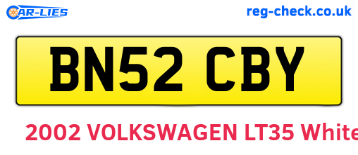 BN52CBY are the vehicle registration plates.