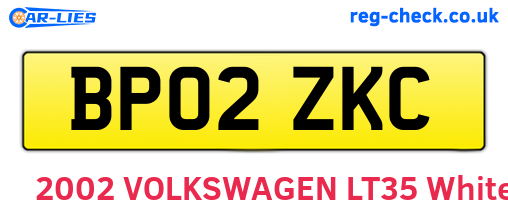 BP02ZKC are the vehicle registration plates.