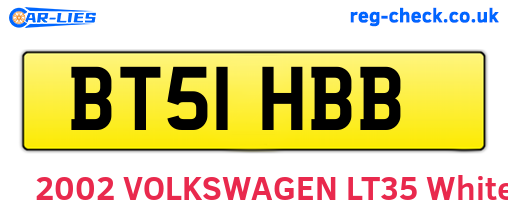 BT51HBB are the vehicle registration plates.