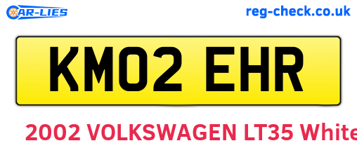 KM02EHR are the vehicle registration plates.