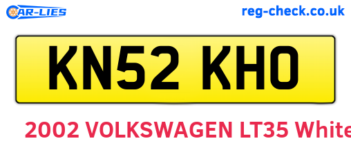 KN52KHO are the vehicle registration plates.