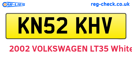 KN52KHV are the vehicle registration plates.