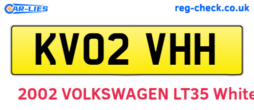 KV02VHH are the vehicle registration plates.