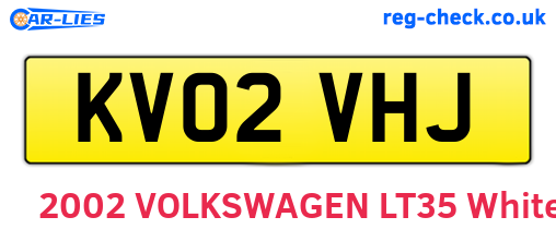 KV02VHJ are the vehicle registration plates.