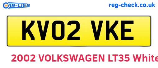 KV02VKE are the vehicle registration plates.