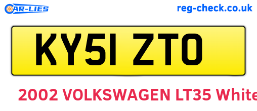 KY51ZTO are the vehicle registration plates.