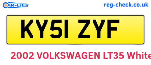 KY51ZYF are the vehicle registration plates.