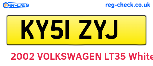 KY51ZYJ are the vehicle registration plates.