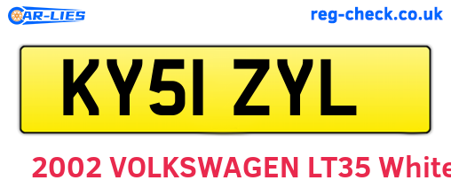 KY51ZYL are the vehicle registration plates.