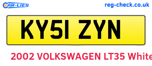 KY51ZYN are the vehicle registration plates.