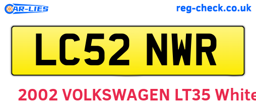LC52NWR are the vehicle registration plates.